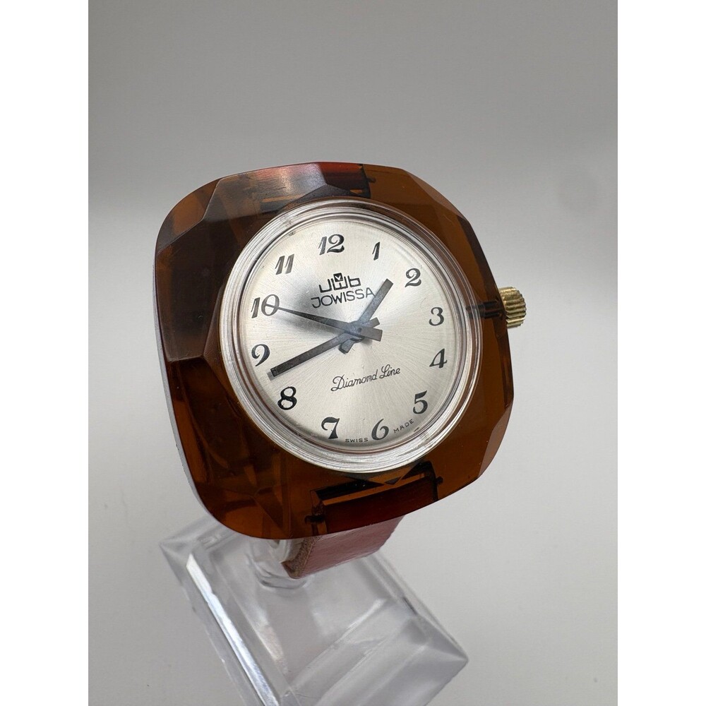 Vintage Swiss Jowissa Diamond Line Tortoiseshell manual wind Watch running